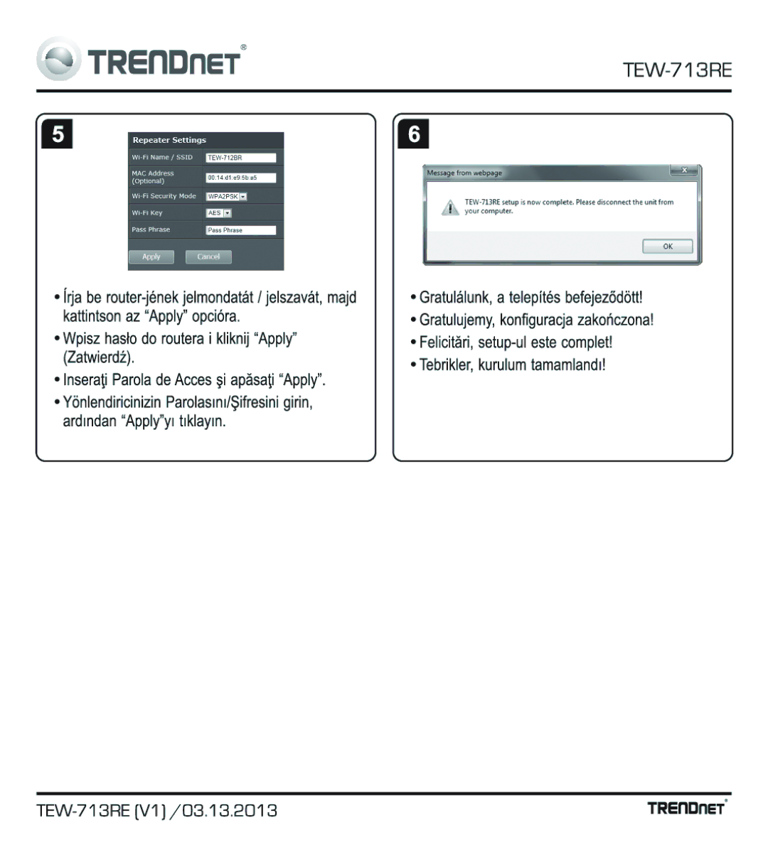 TRENDnet TEW713RE manual 