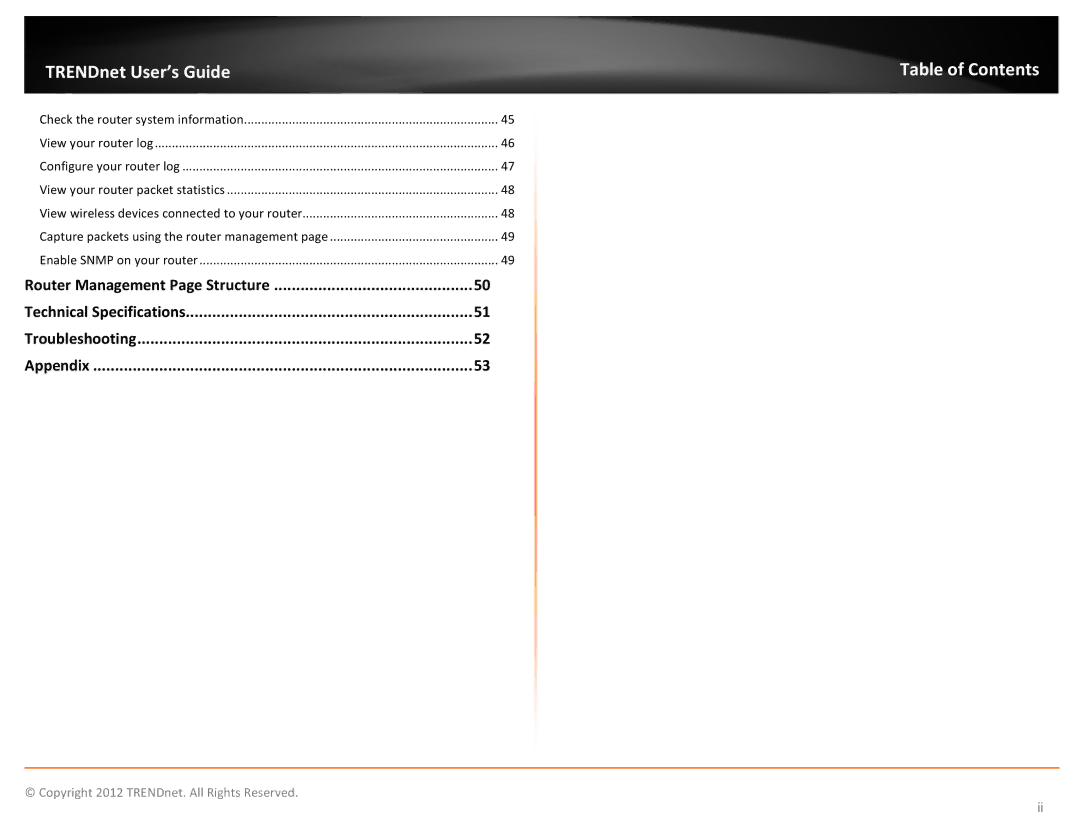 TRENDnet TEW731BR manual Table of Contents 