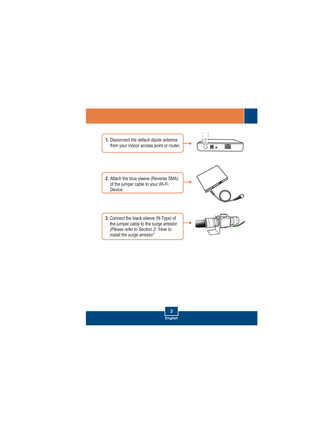 TRENDnet TEWAO08O manual Disconnect the default dipole antenna from your indoor access point or router 