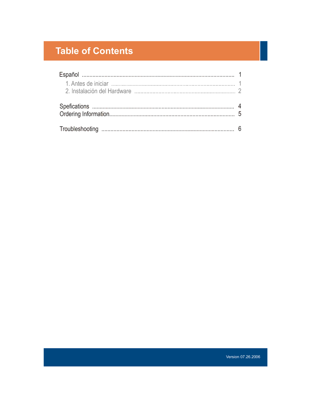 TRENDnet TFC-1000MSC manual Table of Contents 