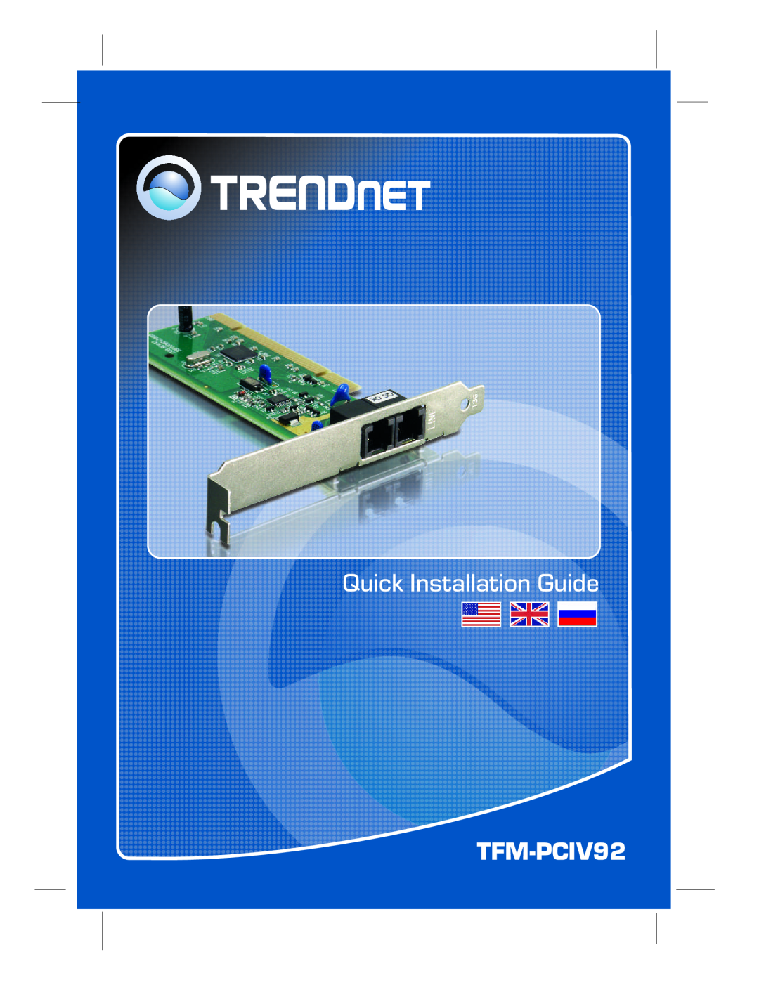 TRENDnet TFM-PCIV92 manual Quick Installation Guide 