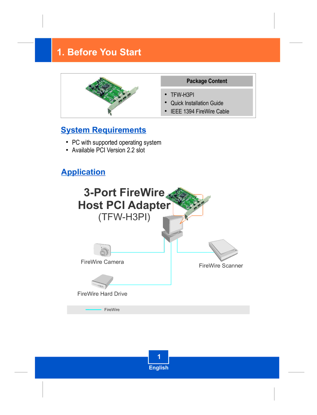 TRENDnet TFW-H3PI manual Before You Start, Package Content 