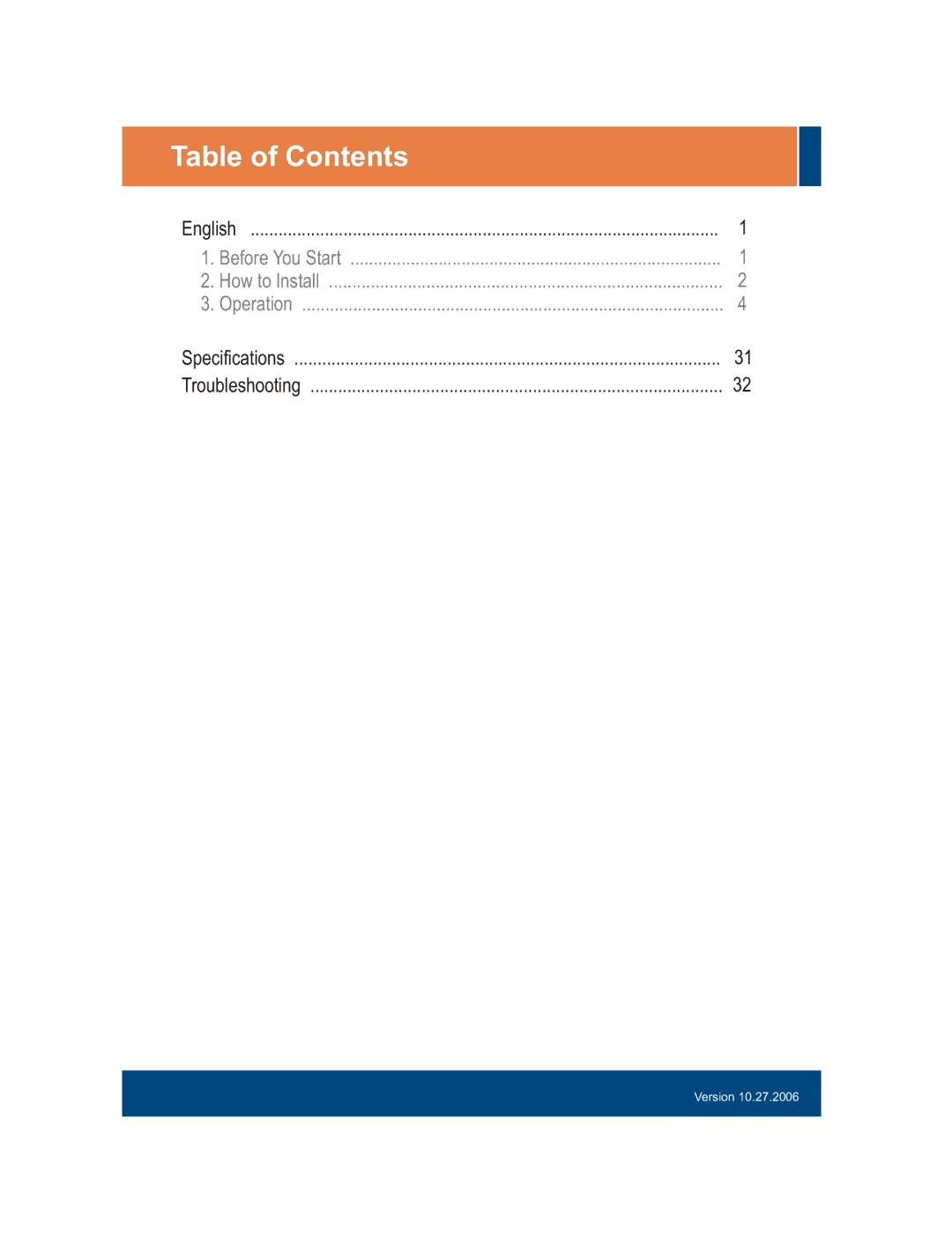 TRENDnet TK-1603R, TK-803R manual Table of Contents 