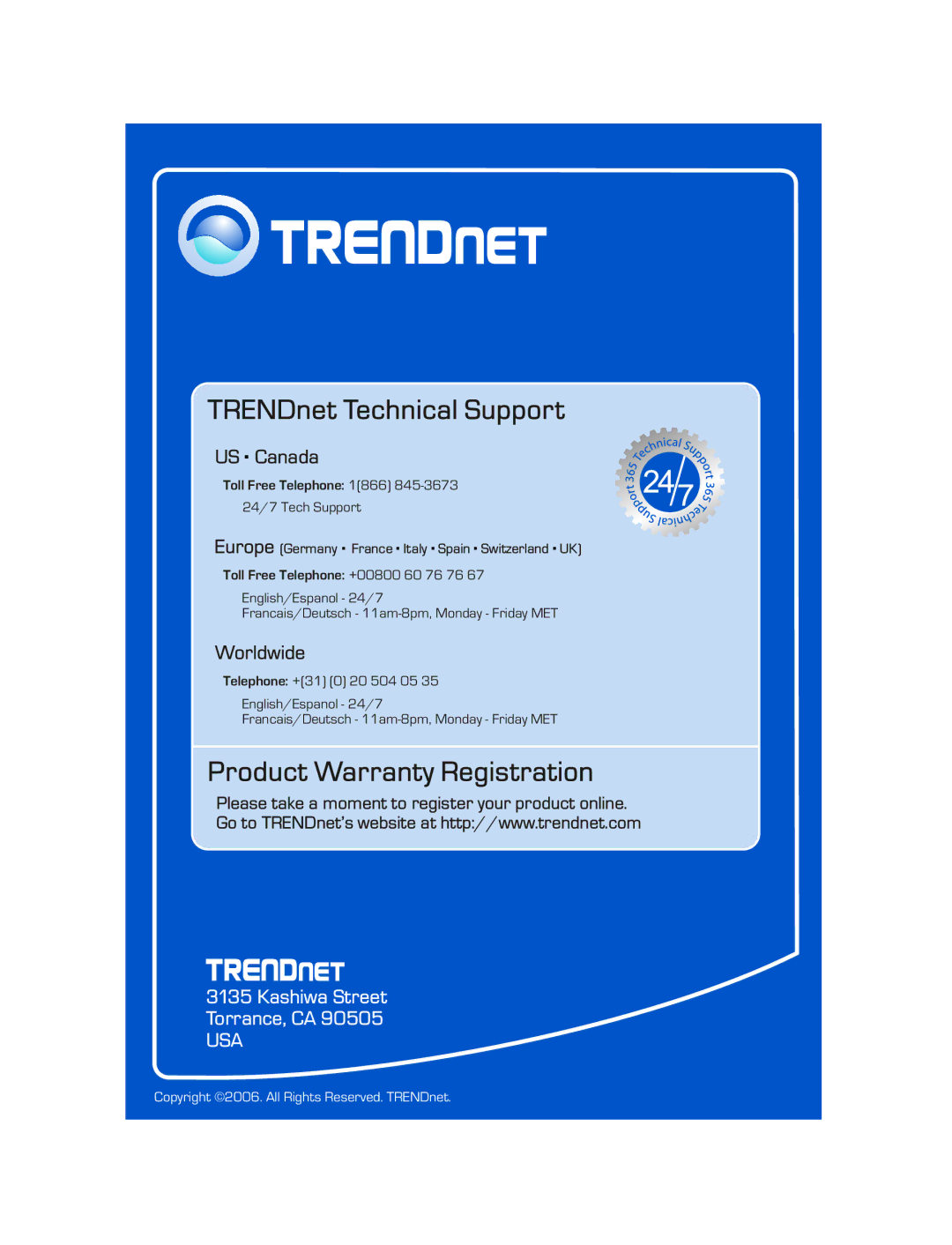 TRENDnet TK-400K, TK-200K manual Product Warranty Registration 