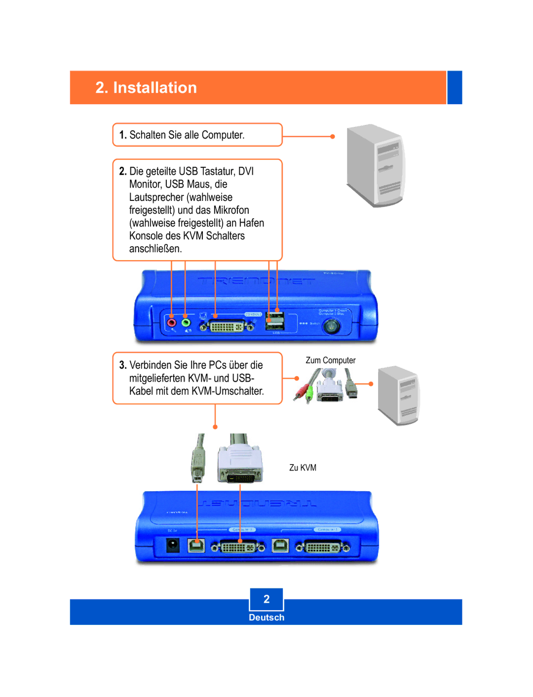 TRENDnet TK-204UK manual Installation 