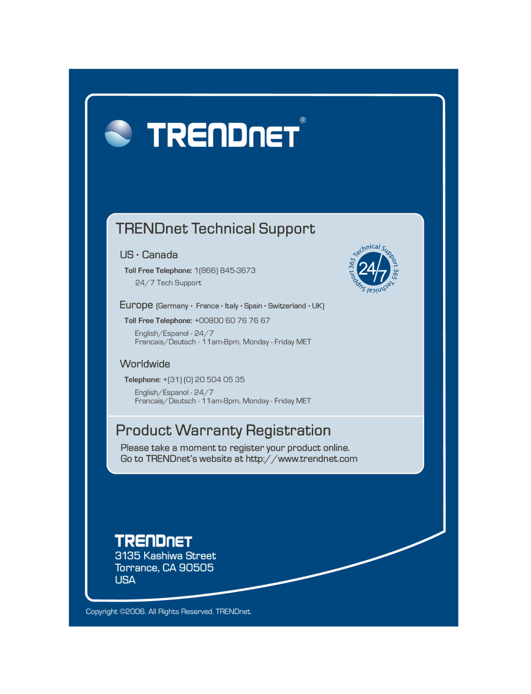 TRENDnet tk-209k, tk-409k manual Product Warranty Registration 