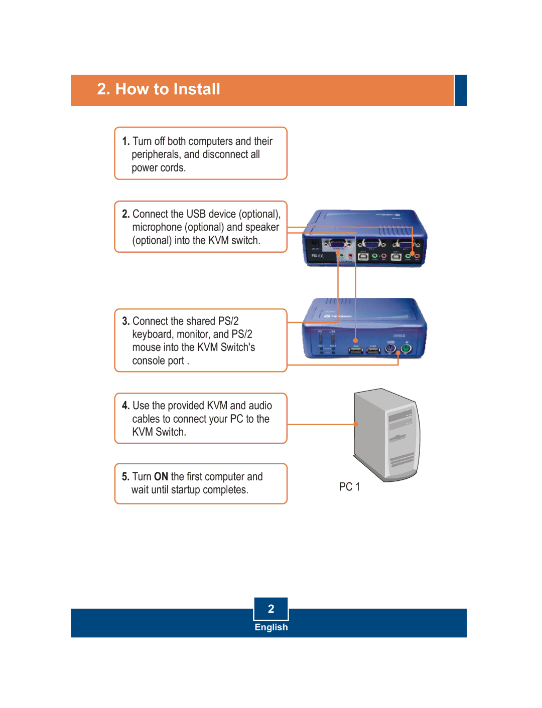 TRENDnet TK-210K manual How to Install 