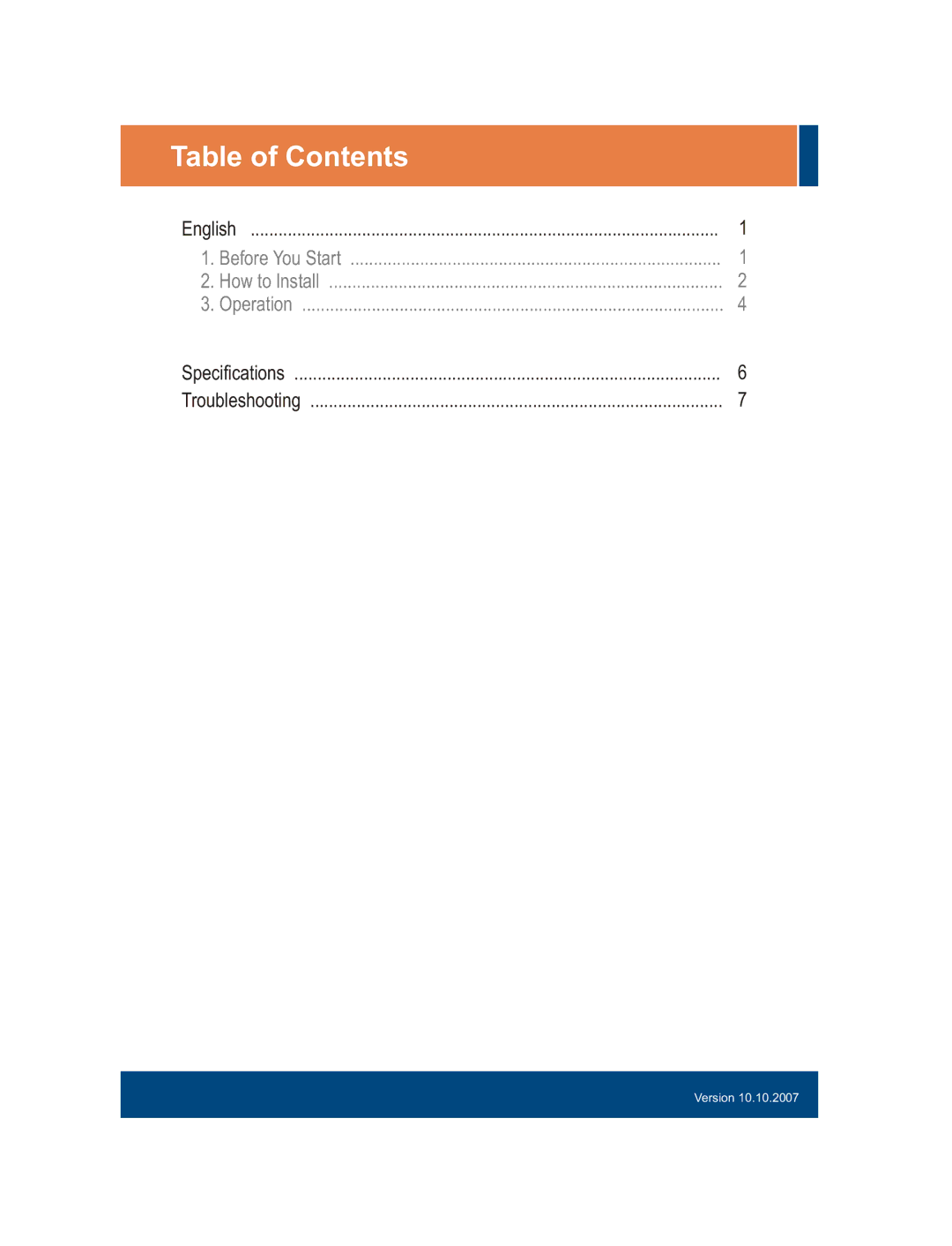 TRENDnet TK-423K manual Table of Contents 