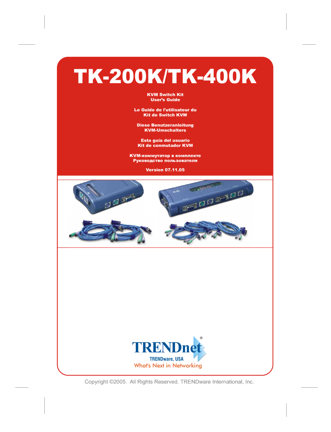 TRENDnet TK400K manual TK-200K/TK-400K 