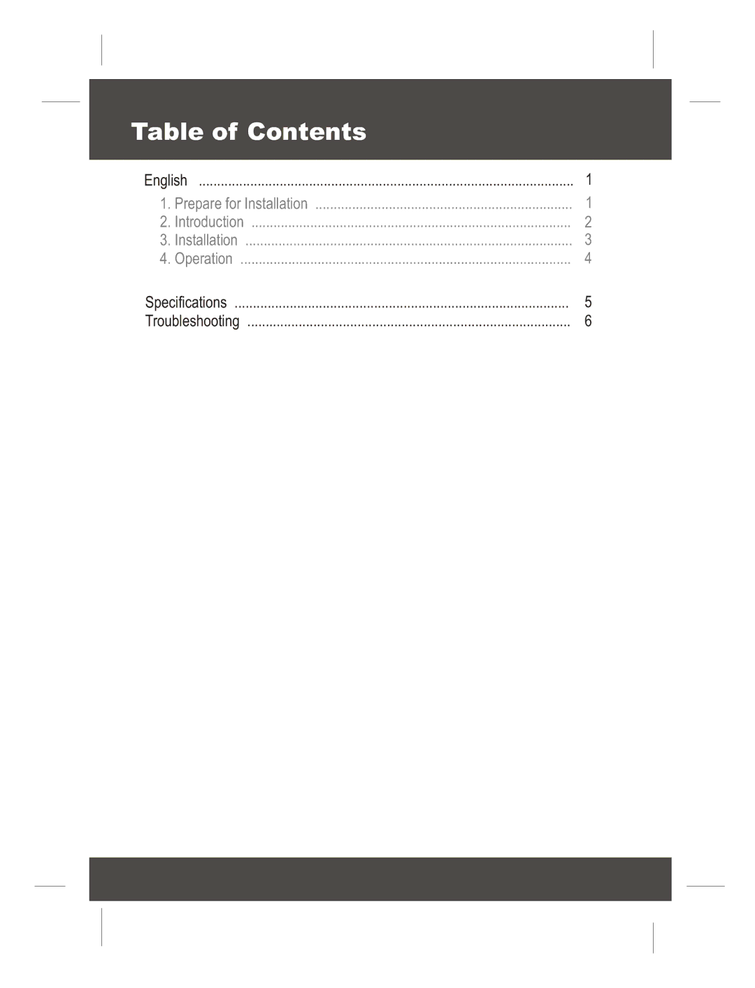 TRENDnet TK400K manual Table of Contents 