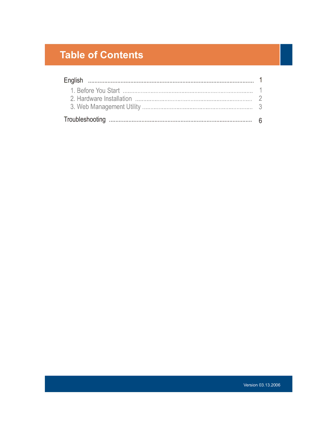 TRENDnet TPE-224WS, Utility CD-ROM manual Table of Contents 