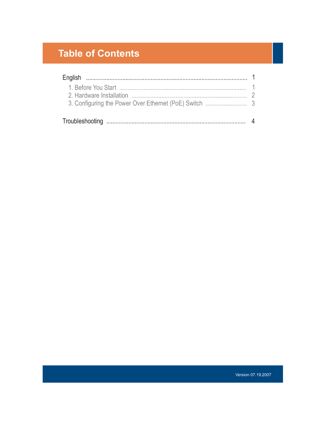 TRENDnet TPE-80WS manual Table of Contents 