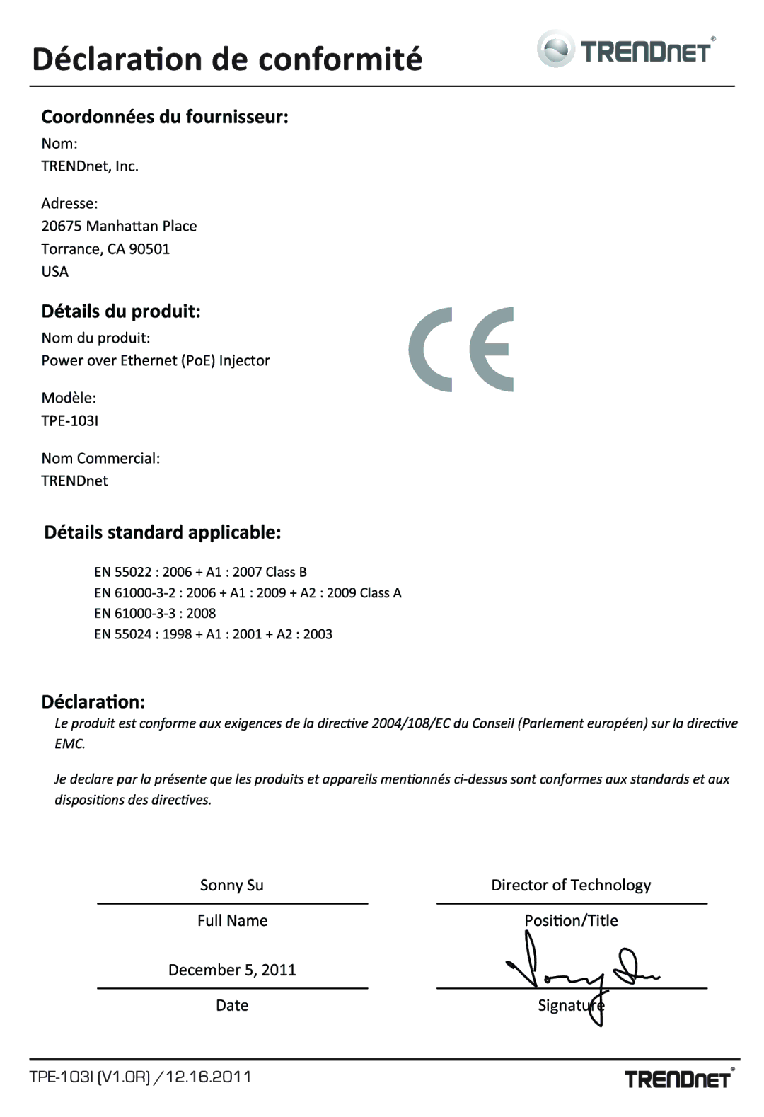 TRENDnet TPE103I manual 