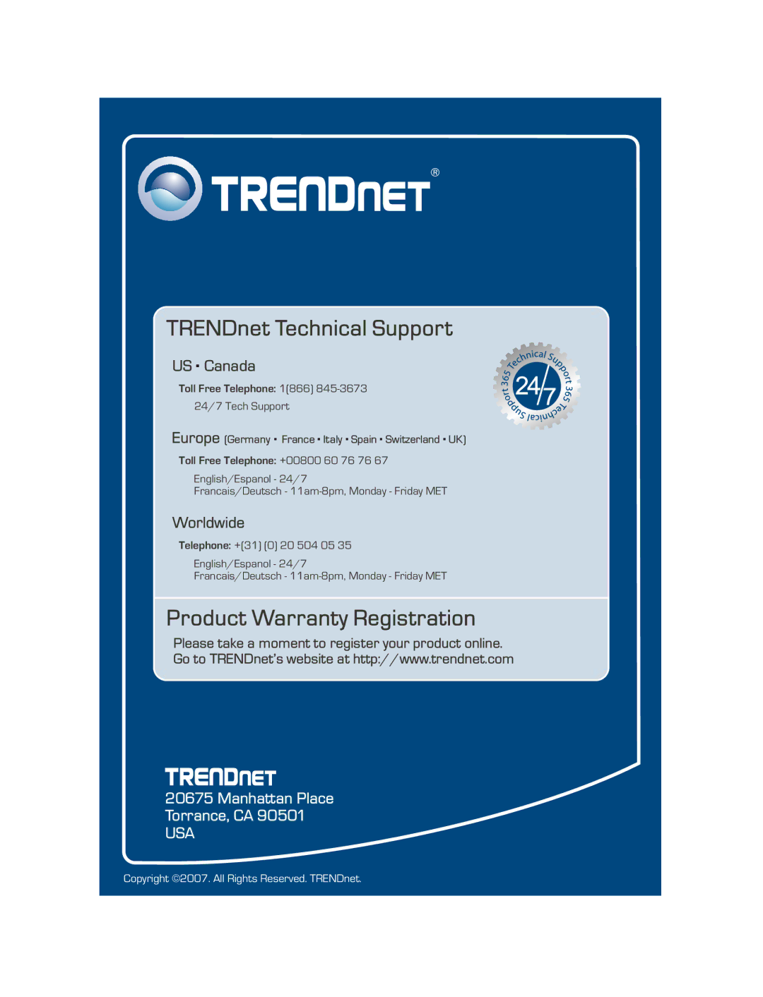 TRENDnet TPL-210AP manual Product Warranty Registration 