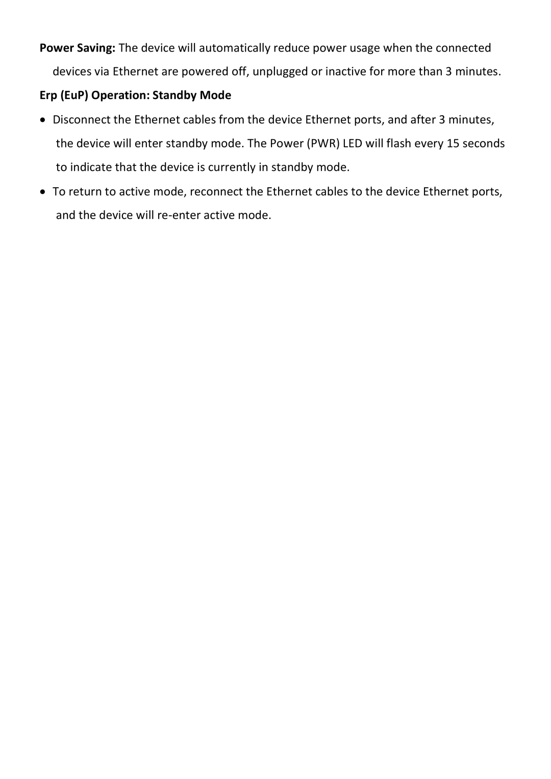 TRENDnet TPL307E2K manual Erp EuP Operation Standby Mode 