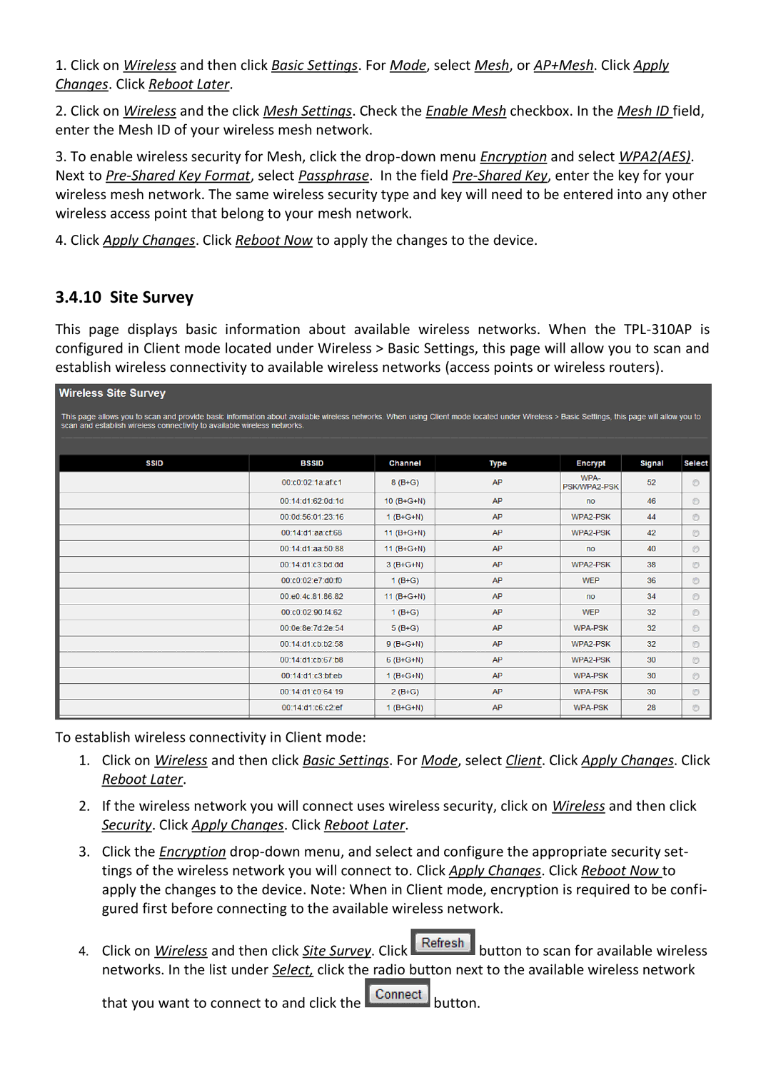 TRENDnet TPL310AP manual Site Survey 