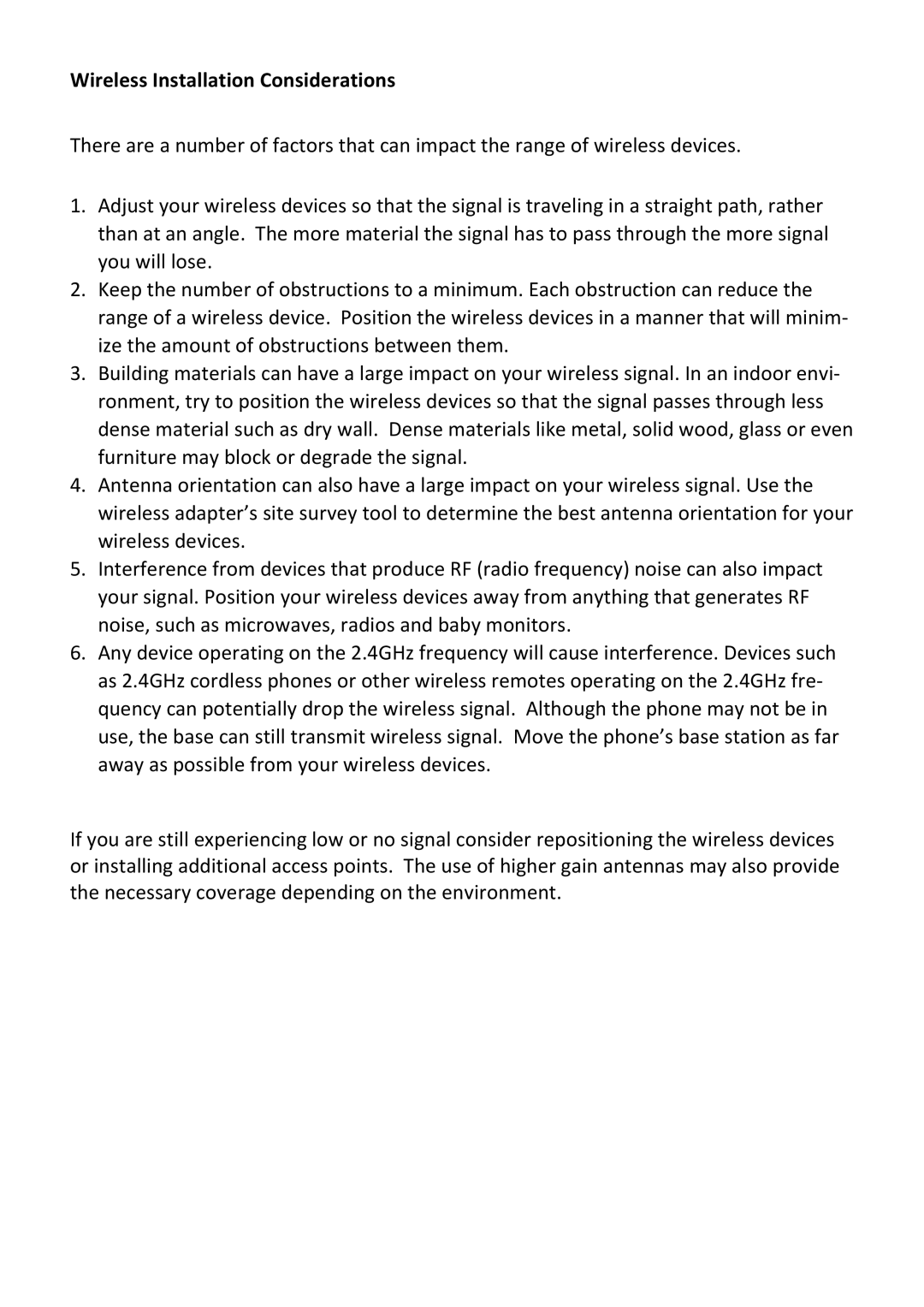 TRENDnet TPL310AP manual Wireless Installation Considerations 