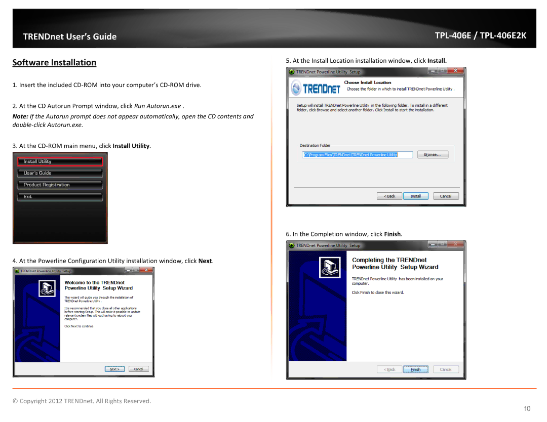 TRENDnet TPL406E2K manual Software Installation 