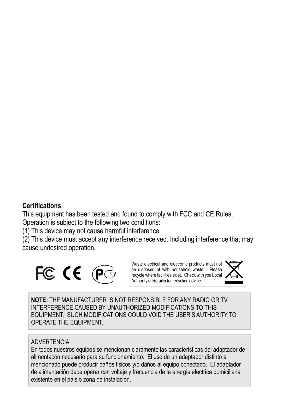 TRENDnet TRENDNET, TEG-S80Dg manual Certifications 