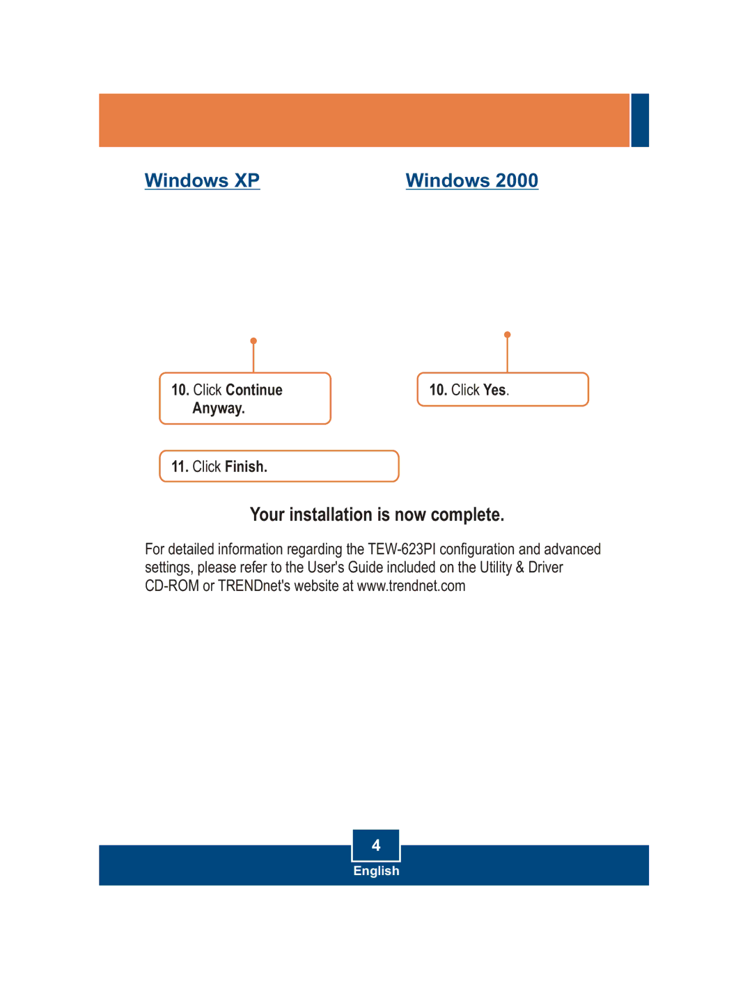 TRENDnet TRENDNET, TEW-623PI manual Your installation is now complete 