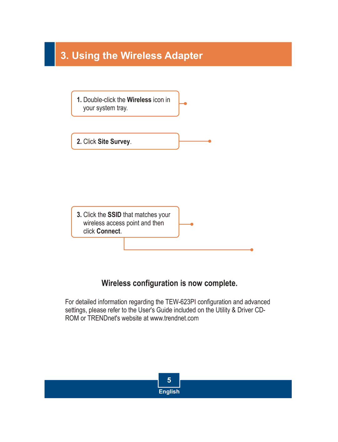 TRENDnet TEW-623PI, TRENDNET manual Using the Wireless Adapter 