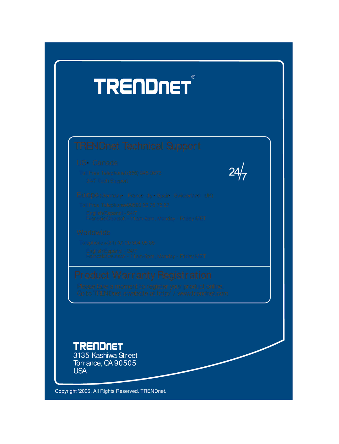 TRENDnet TEW-623PI, TRENDNET manual Product Warranty Registration 