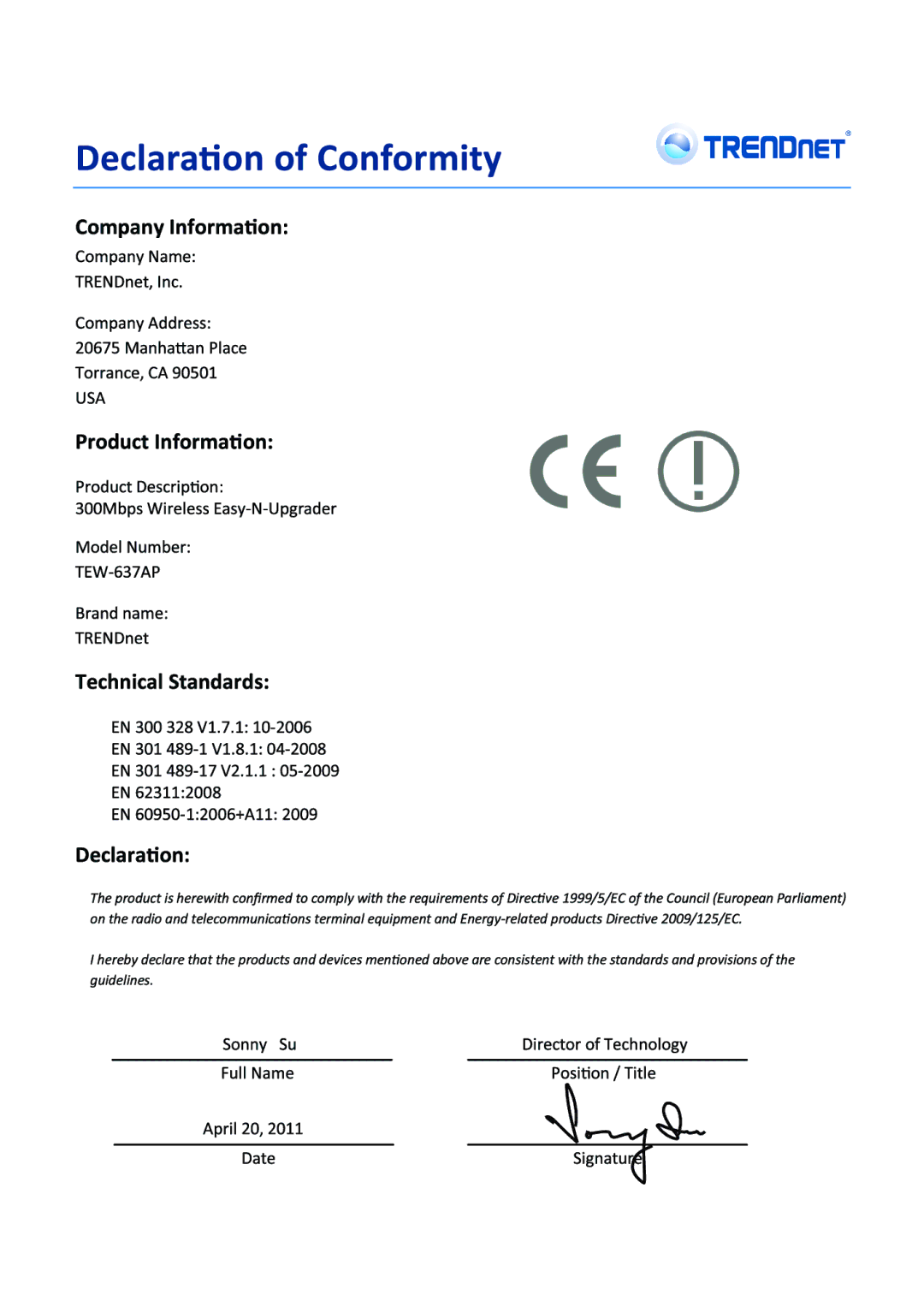 TRENDnet TEW-637AP, TRENDNET manual 