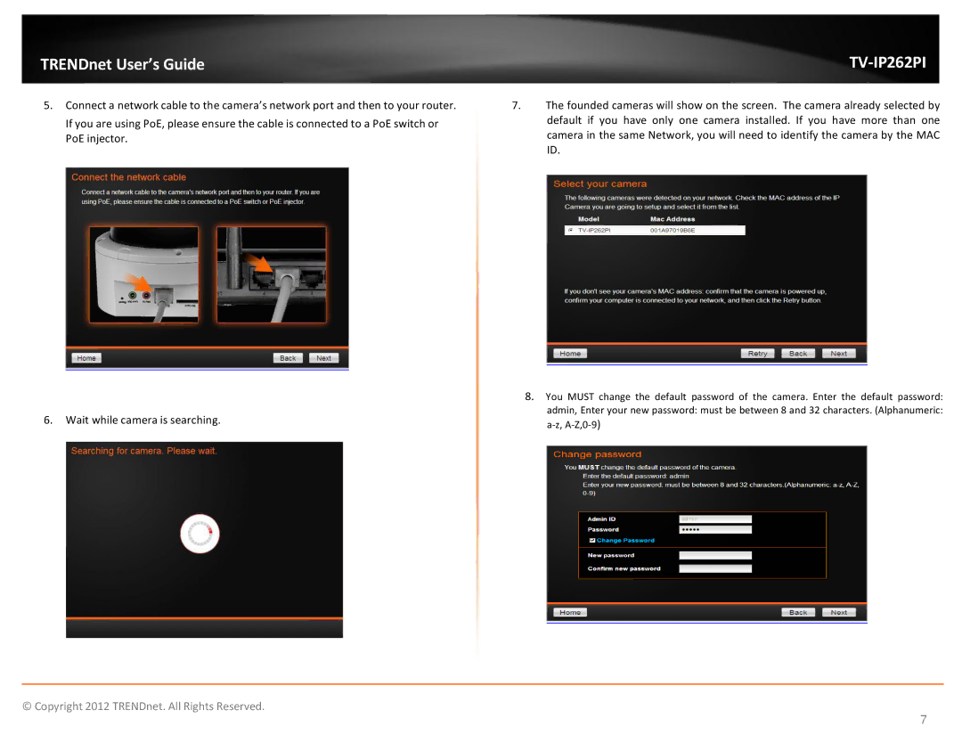 TRENDnet trendnet The Megapixel PoE Dome Internet Camera with IR manual TV-IP262PI 