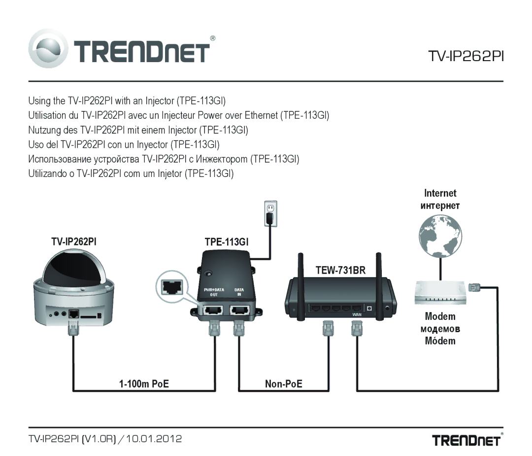 TRENDnet TRENDNET, TV-IP262PI (V1.0R) /10.01.2012 manual 