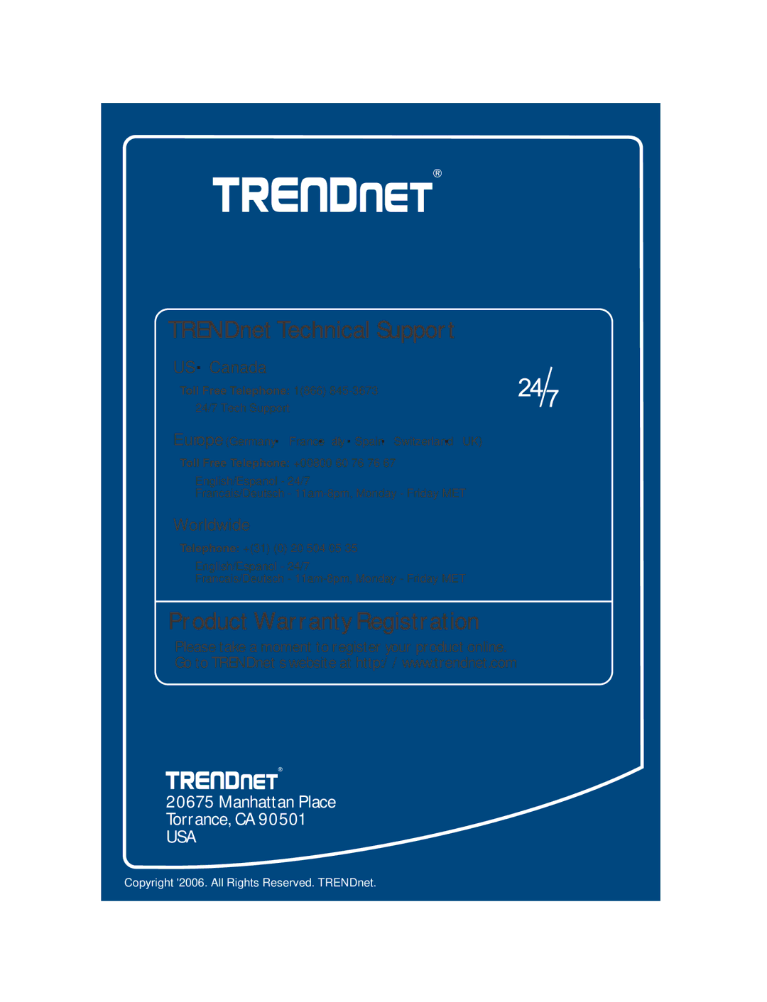 TRENDnet TRENDNET, TV-IP400W, tv-ip400 manual Product Warranty Registration 