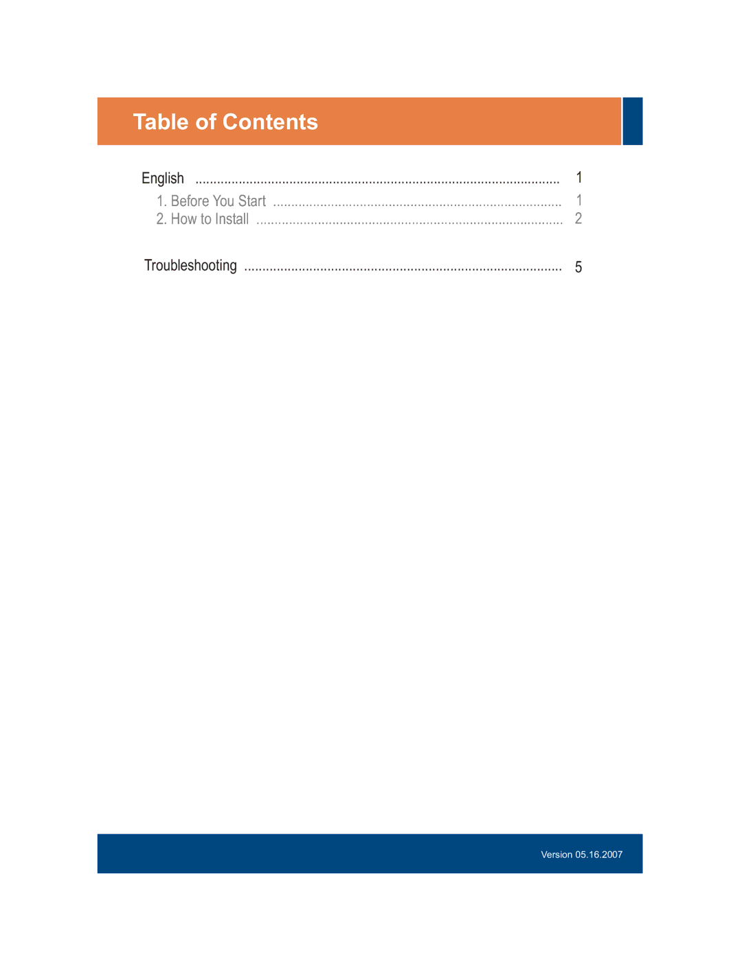 TRENDnet TU-S9 manual Table of Contents 