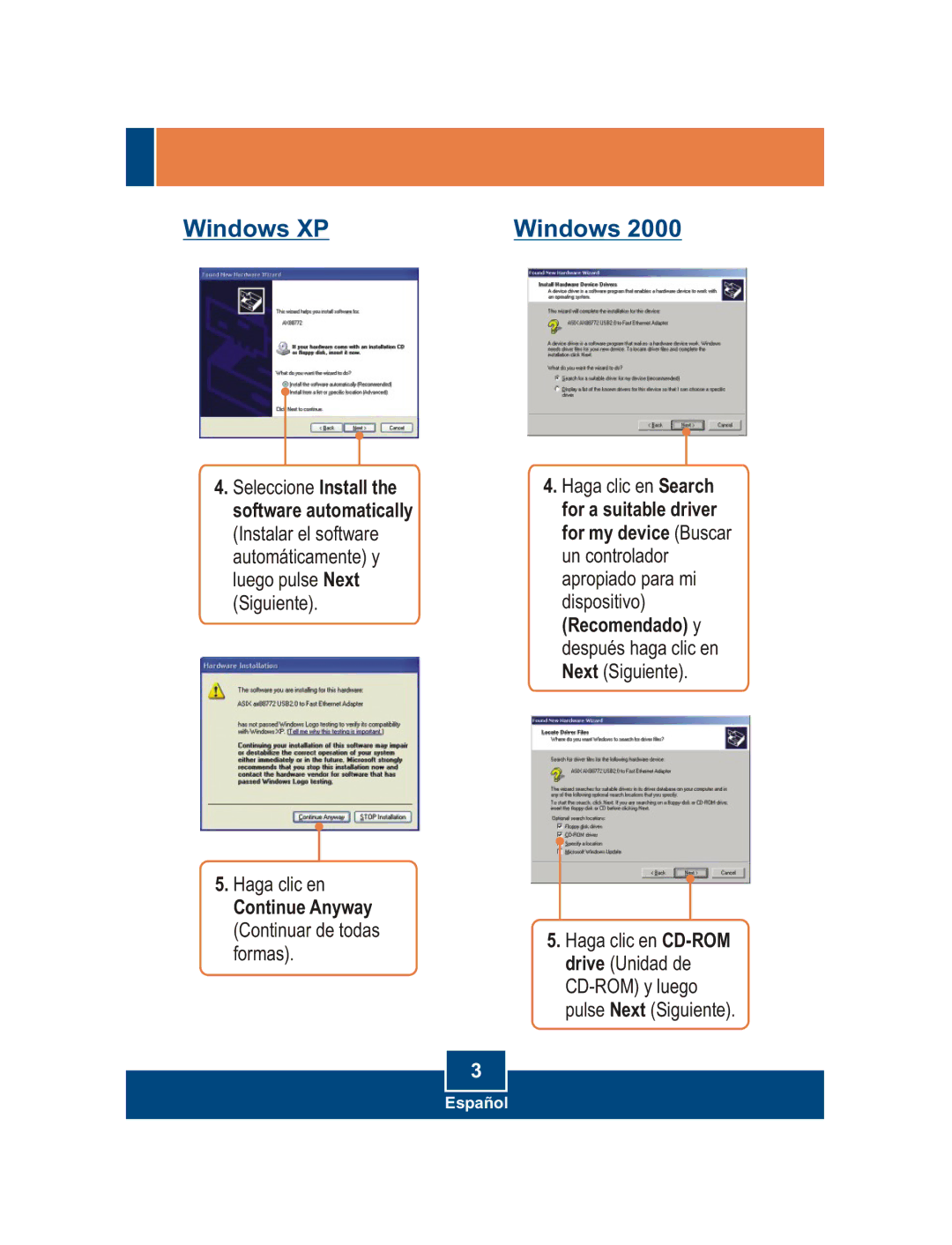 TRENDnet TU2-ET100 manual Windows 