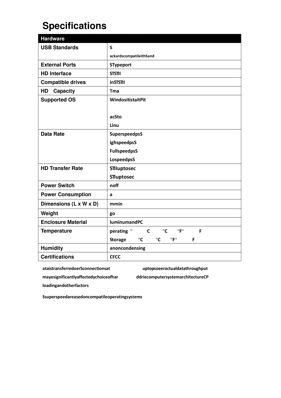 TRENDnet TU3S35 manual Specifications 