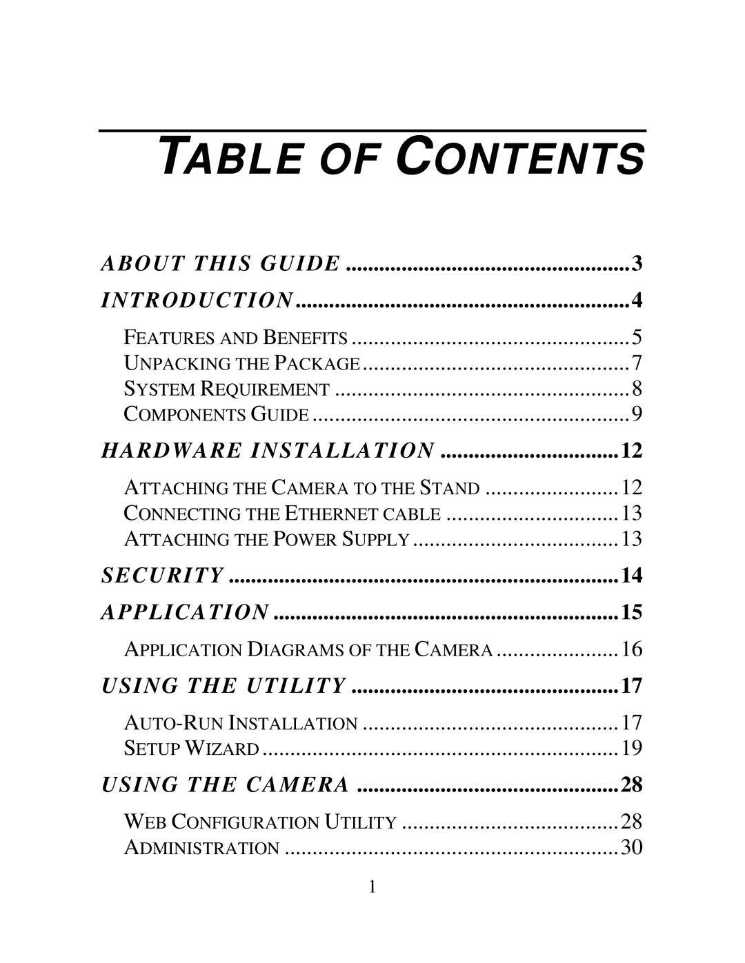 TRENDnet TV-IP100-N, TV-IP100W-N manual Table of Contents 