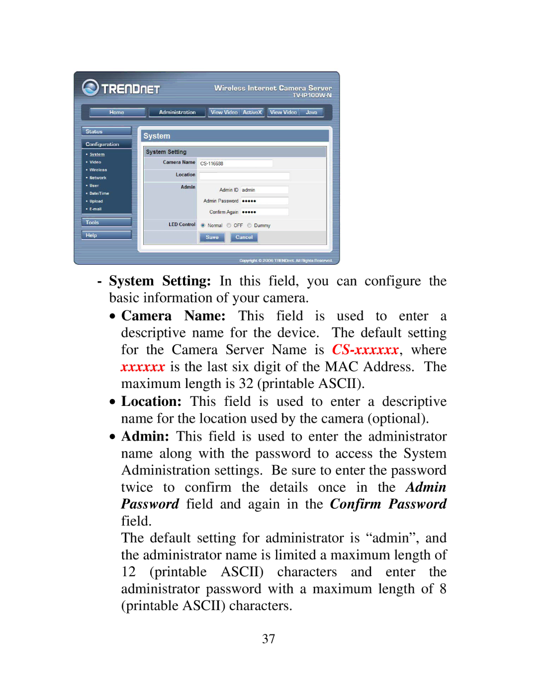 TRENDnet TV-IP100-N, TV-IP100W-N manual 