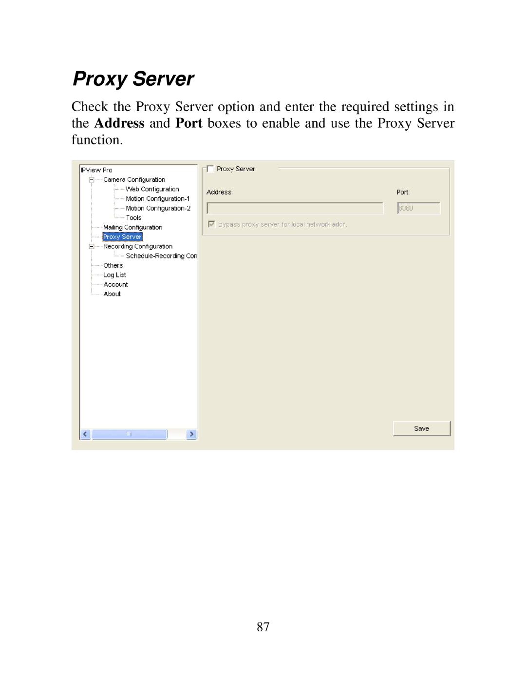 TRENDnet TV-IP100-N, TV-IP100W-N manual Proxy Server 