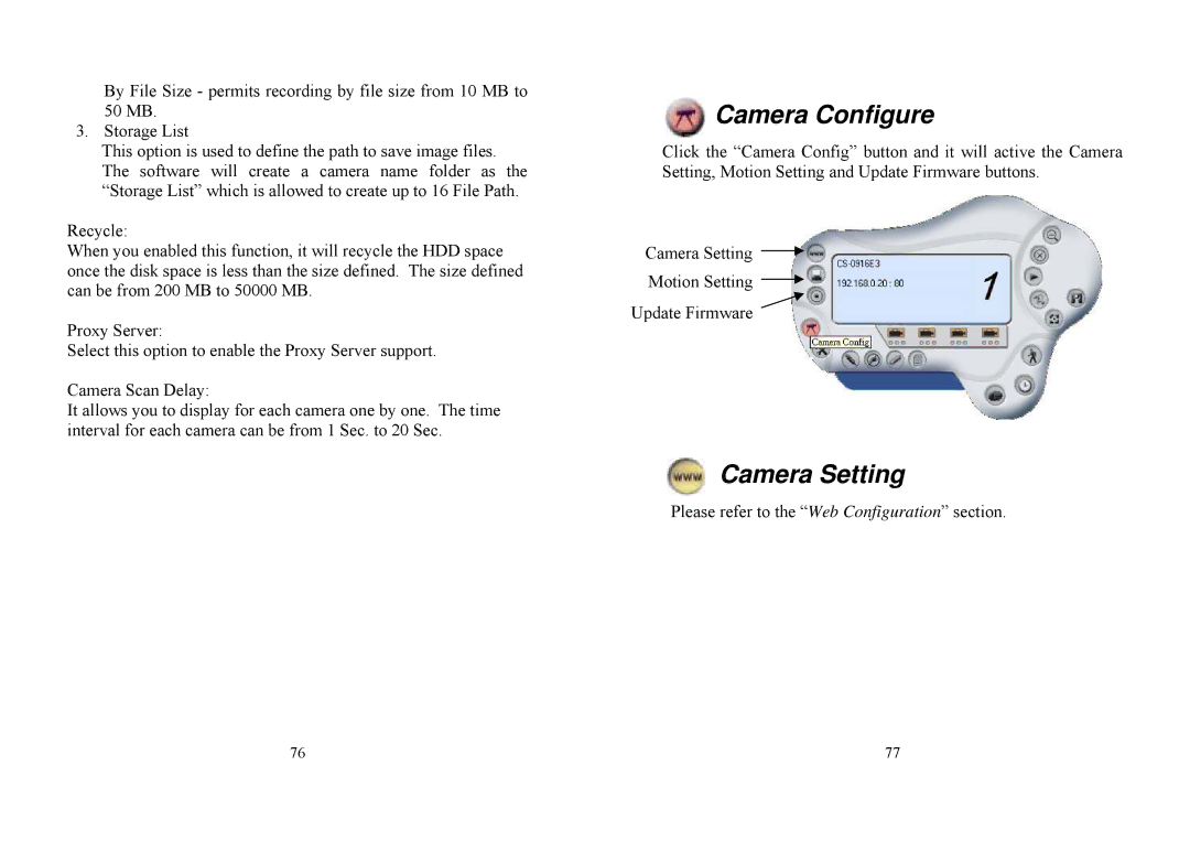 TRENDnet TV-IP100 manual Camera Configure, Camera Setting 