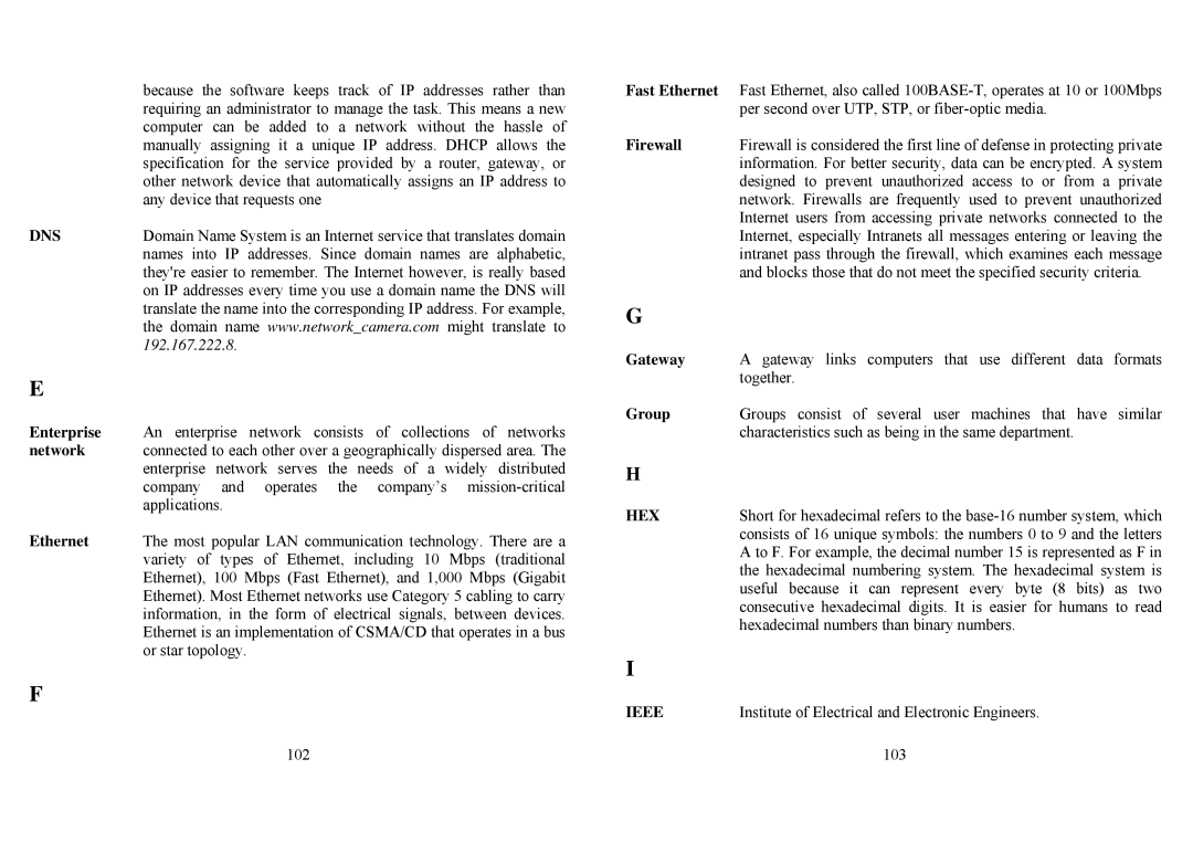 TRENDnet TV-IP100 manual Dns 