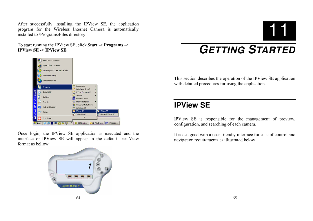 TRENDnet TV-IP100W manual Getting Started, IPView SE 