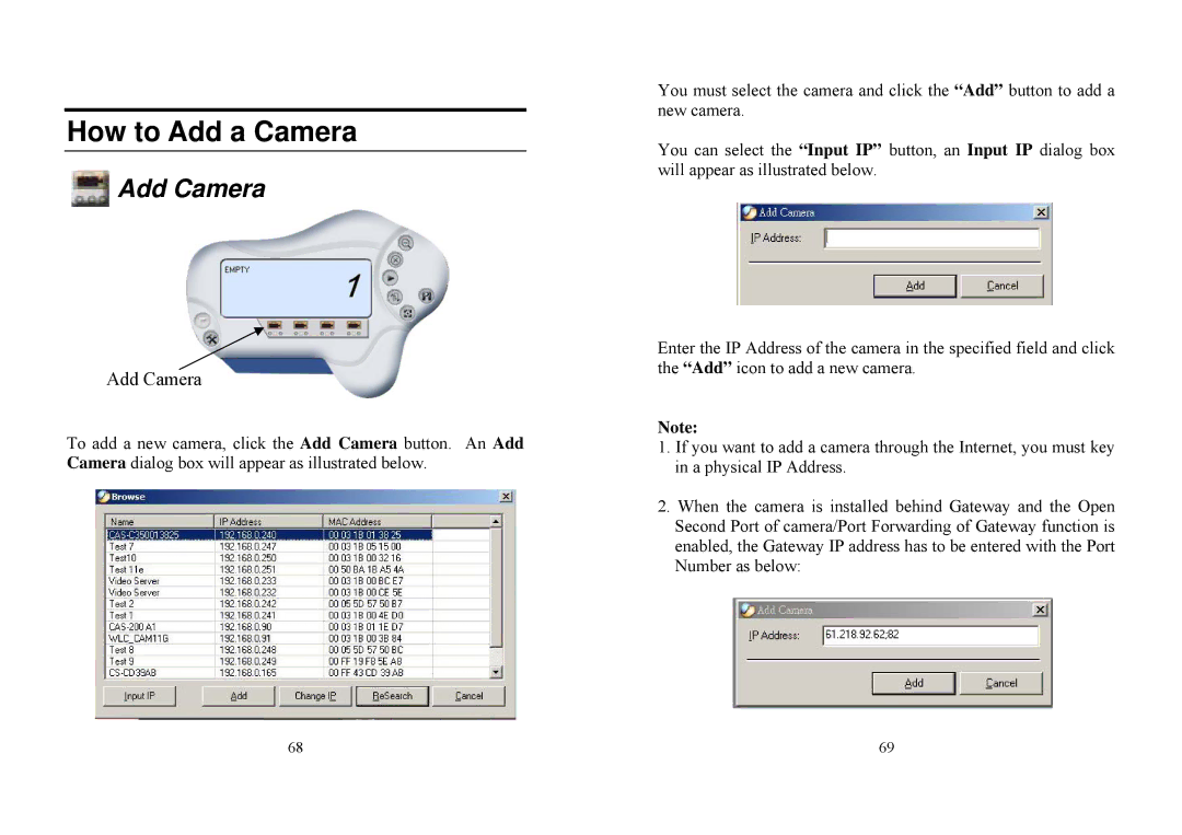 TRENDnet TV-IP100W manual How to Add a Camera, Add Camera 