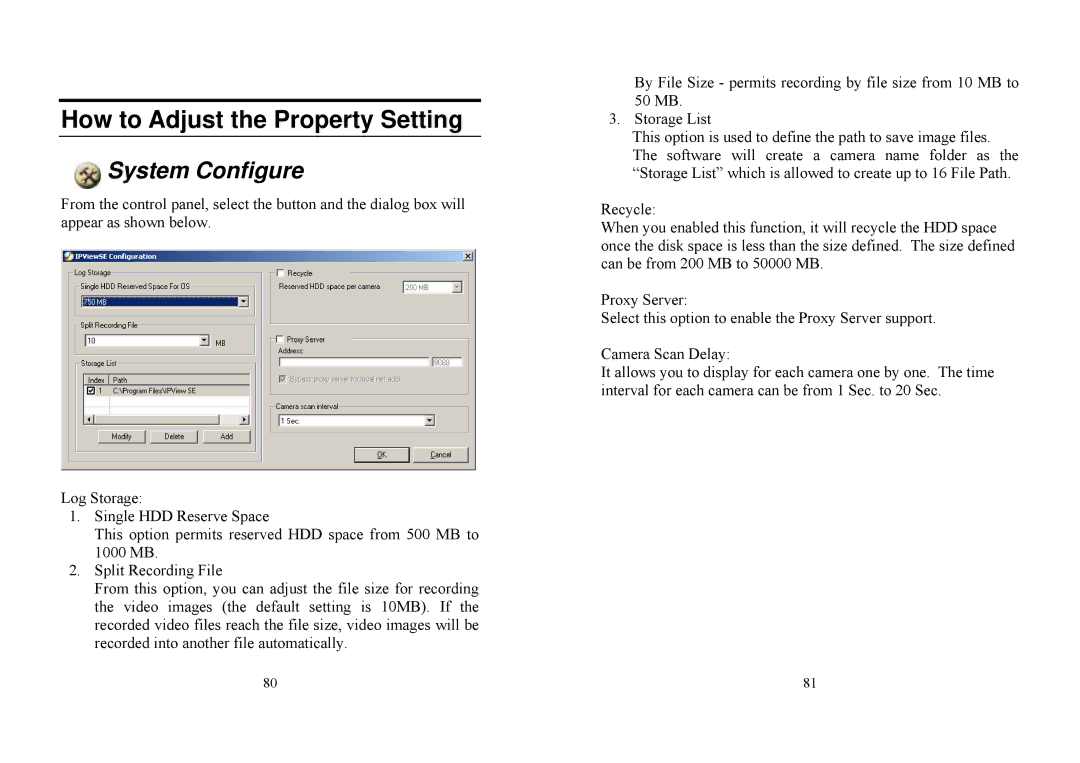 TRENDnet TV-IP100W manual How to Adjust the Property Setting, System Configure 