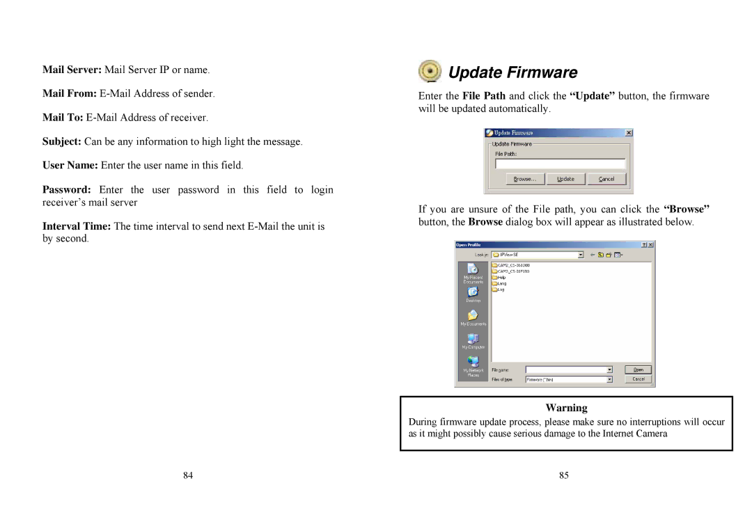 TRENDnet TV-IP100W manual Update Firmware 