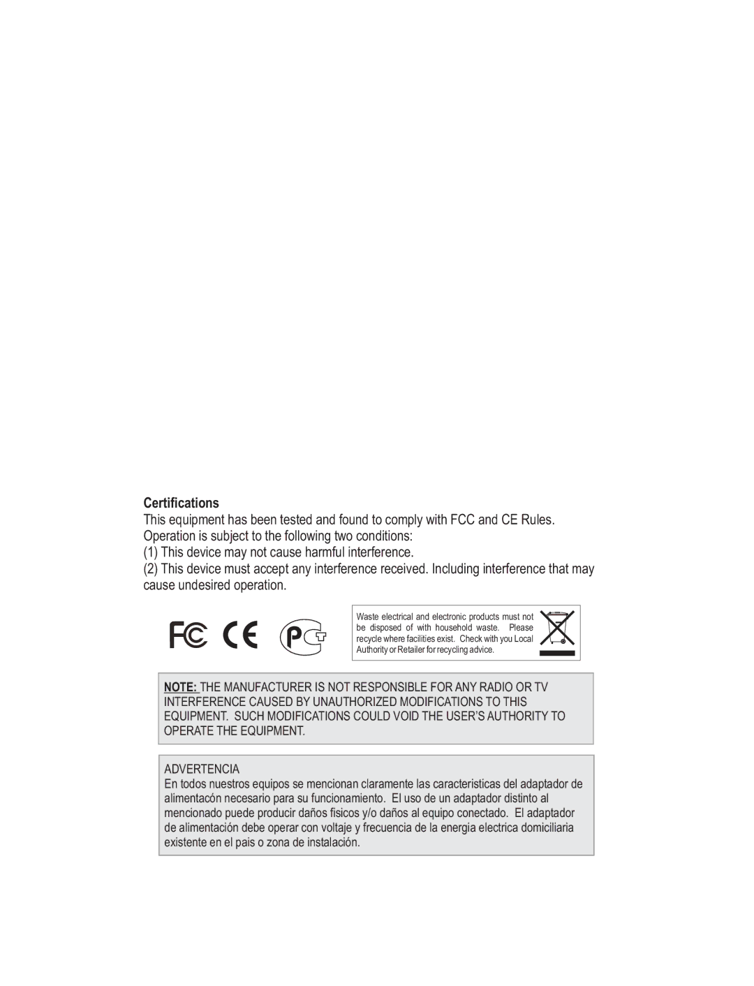 TRENDnet TV-IP110W manual Certifications 