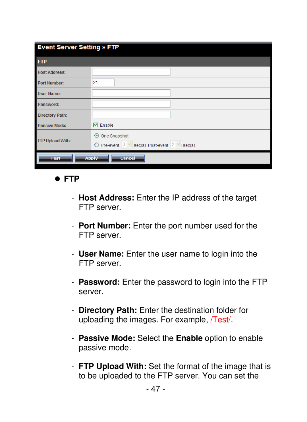 TRENDnet TV-IP252P, SecurView PoE Dome Internet Camera manual Ftp 