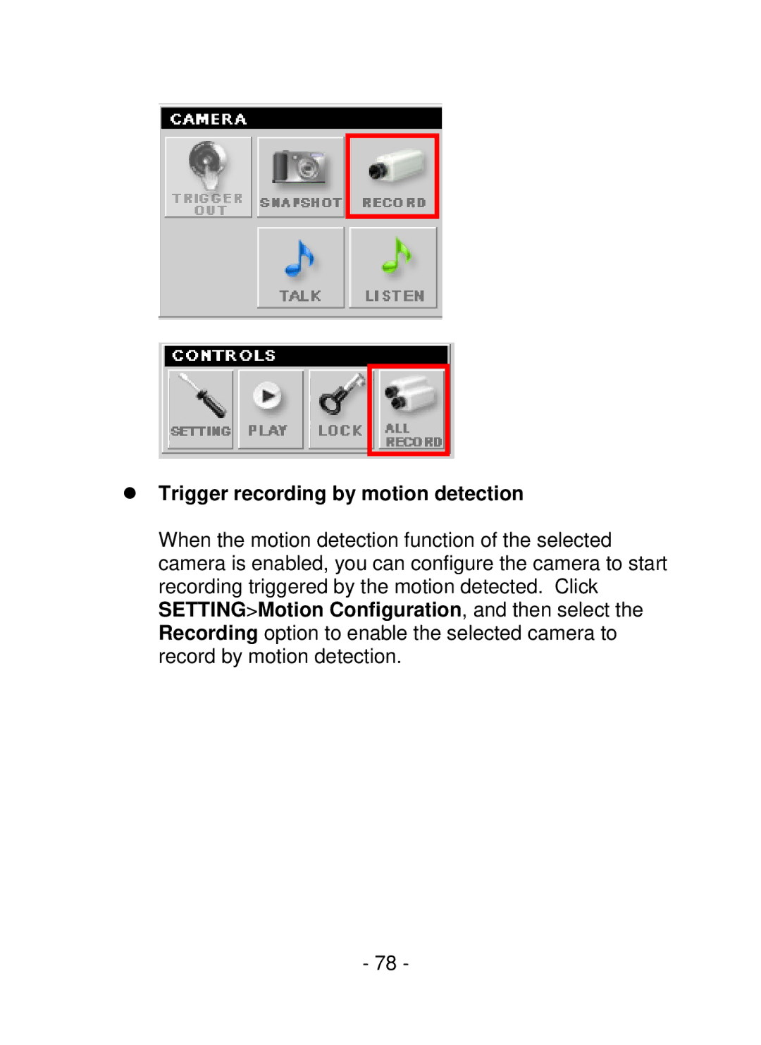 TRENDnet SecurView PoE Dome Internet Camera, TV-IP252P manual Trigger recording by motion detection 