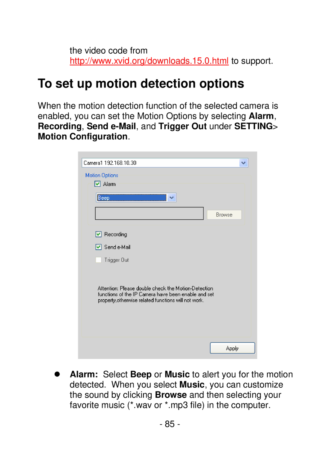 TRENDnet TV-IP252P, SecurView PoE Dome Internet Camera manual To set up motion detection options 