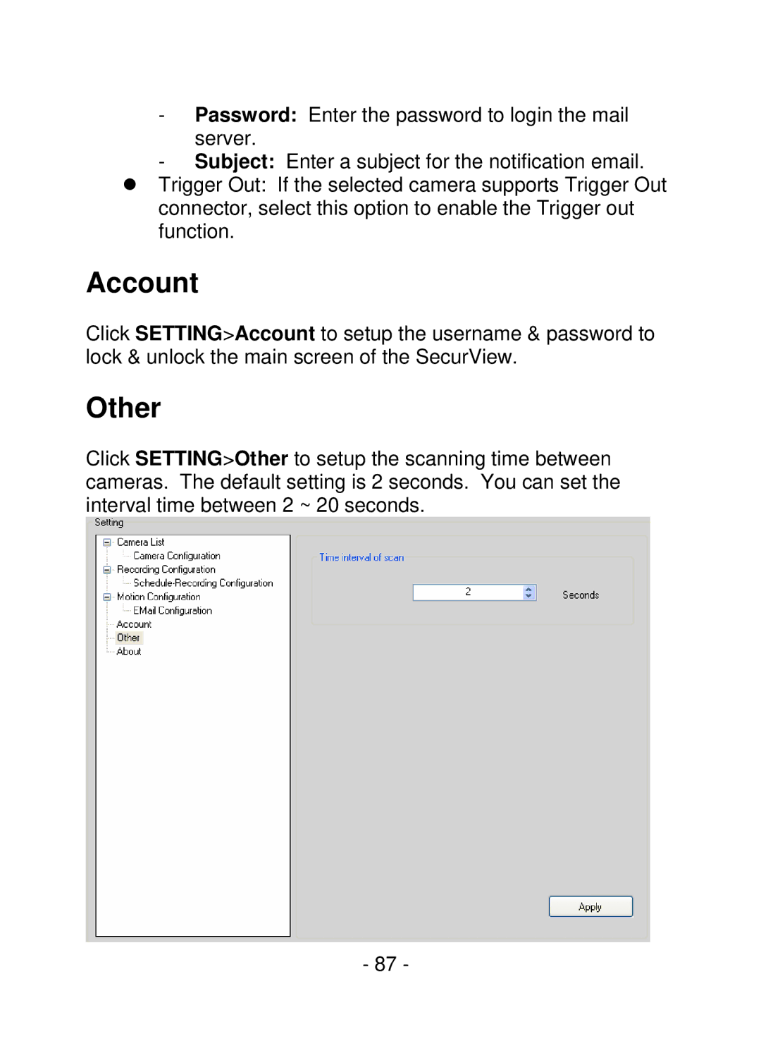 TRENDnet TV-IP252P, SecurView PoE Dome Internet Camera manual Account, Other 