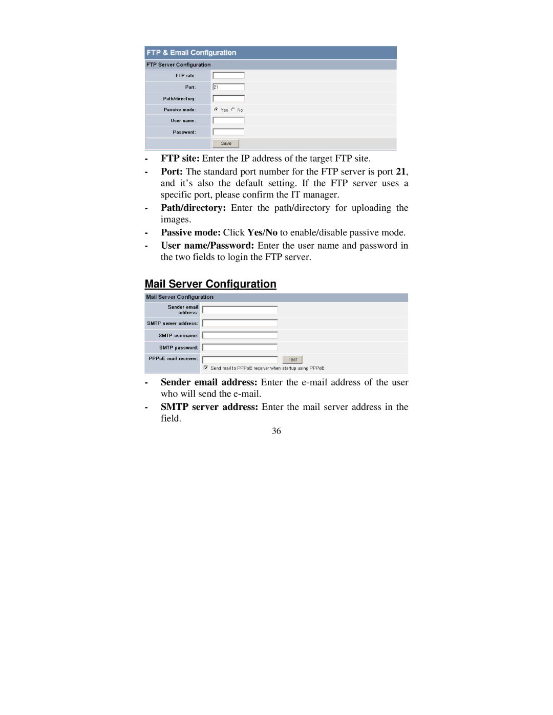 TRENDnet tv-ip301w manual Mail Server Configuration 