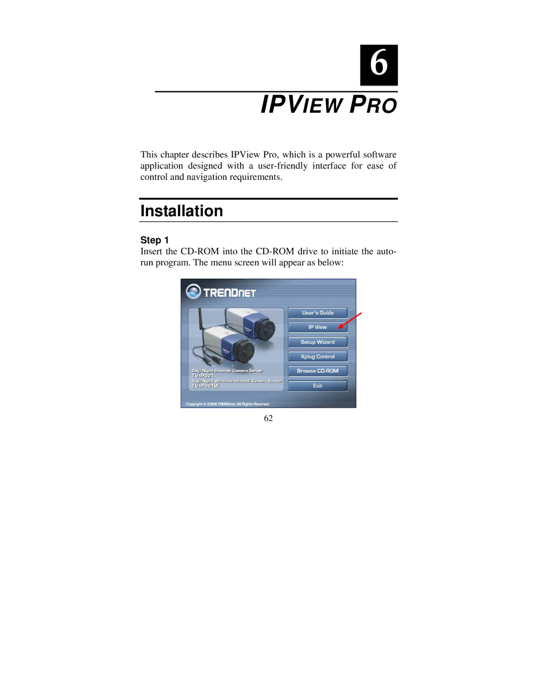 TRENDnet tv-ip301w manual Ipview PRO, Installation 