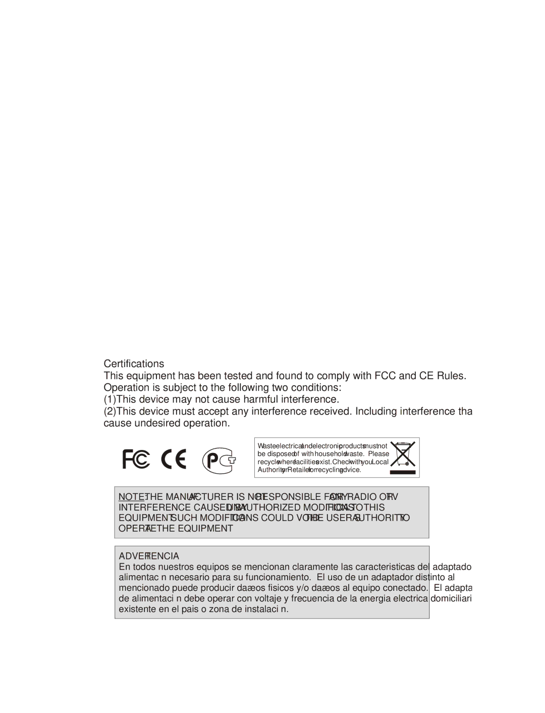 TRENDnet TV-IP312W, TV-IP212W manual Certifications 